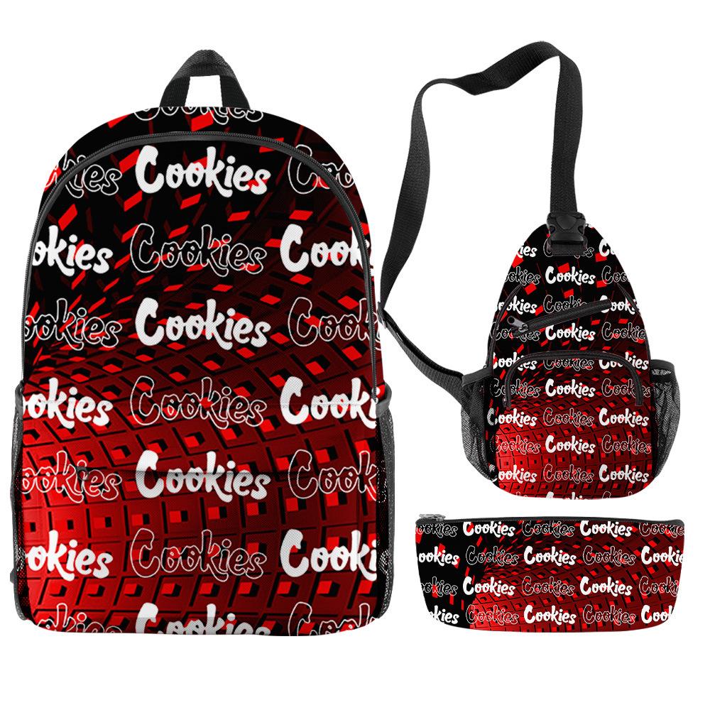 

Cook Schoolbag Tie-Dye Oxford Cloth 3D Digital Printing Backpack Large Capacity Multifunctional Backpack Three-Piece Set three-piece backpack set