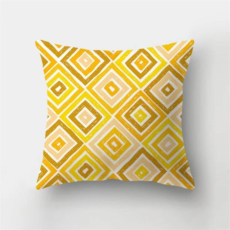 Yellow Cartoon Print Decorative Pillowcase Living Room Office Ornaments Home Pillowcase