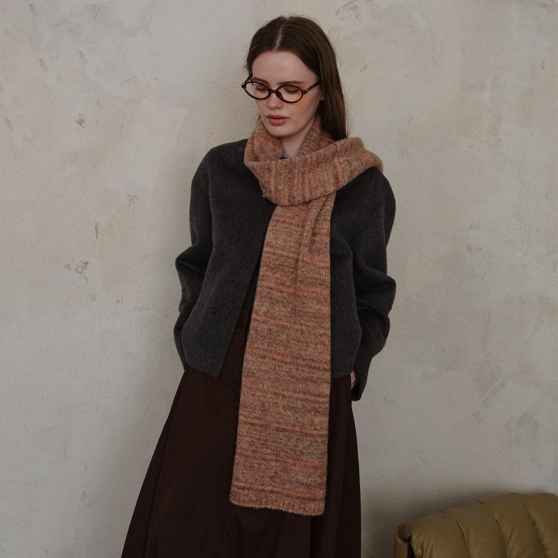 

Niche retro atmosphere shows Baijiu red warm wool blended scarf women s autumn and winter wool men s and women s knitted scarf