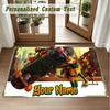 Crystal Velvet Square Rug Custom NameTeenage Mutant Ninja Turtles Pattern Non Slip Home Floor Decor Rug