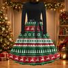 Women's Casual Fashion Christmas Print Round Neck Vintage Dress for Holiday Parties
