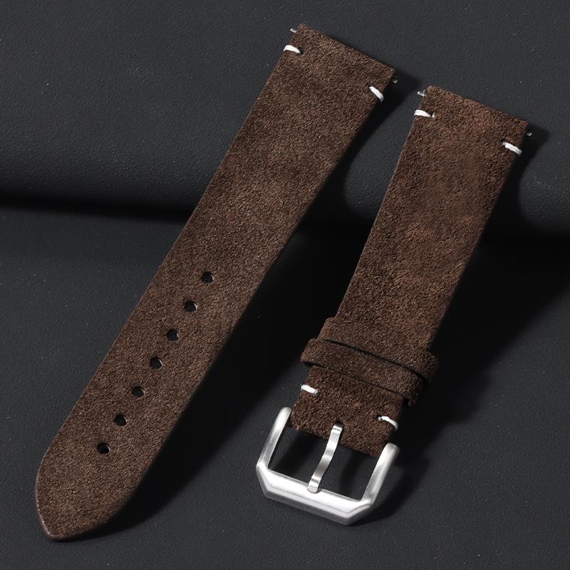 

Soft Suede Watch Strap for Seiko 20mm 22mm for Huawei Watch Gt3/Gt4 Bracelet 14/16mm Women Men Quick Release Calfskin Wristband 22mm коричневий