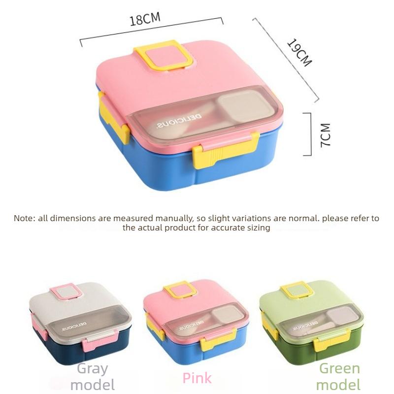 Large Capacity Square Lunch Box with Compartments Microwave Safe for Students and Office Workers Cross Border New