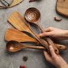 4-8pcs Wooden Kitchen Utensils Set Natural Material Kitchen Shovel Set Cooking Spoon  Salad