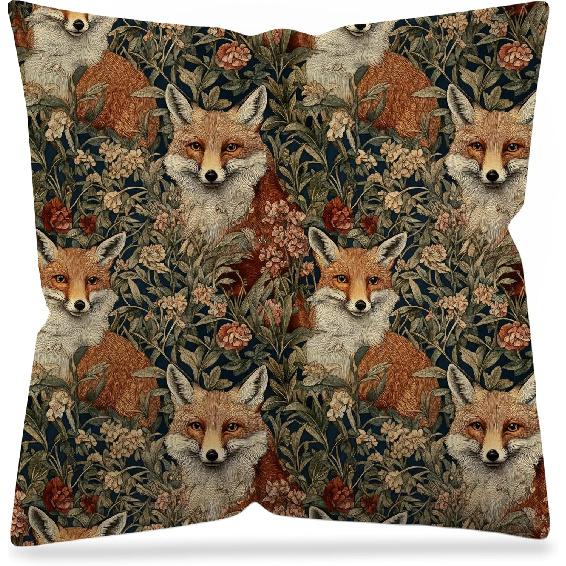 Vintage Floral Deer Pillow Covers, Cottagecore Room Home Decor, Art Nouveau Botanical Forest Deer Decorative Pillow Covers for Home Bedroom Living