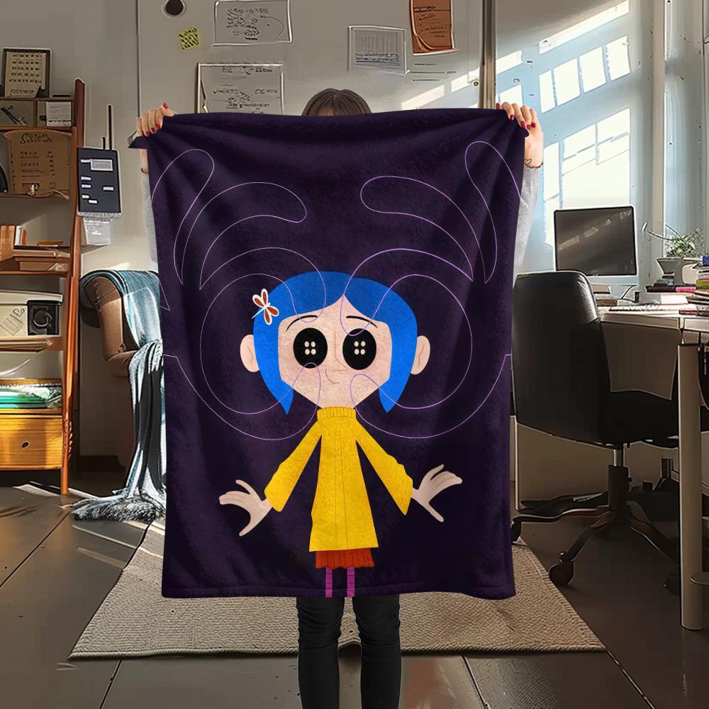 Coraline Flannel Blanket, High Quality Comfortable for All Seasons, Home Decor, Warmth and Comfort
