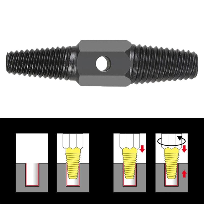 Screw Extractor Set 1/2inch 3/4inch Double Head Screw Extractor Screw Extractor for Removing Damaged Screws Repair Pipe