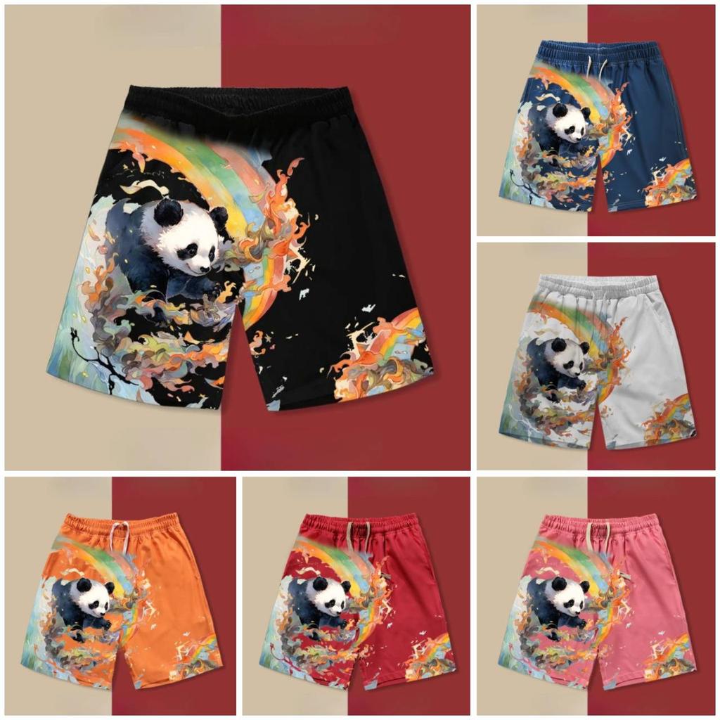 Panda Rainbow Boxing Muay Thai Kickboxing Training Shorts Print Quick Dry Martial Art Boxer Unisex Men Women Kid Fighting Fitness Sport Gym Workout