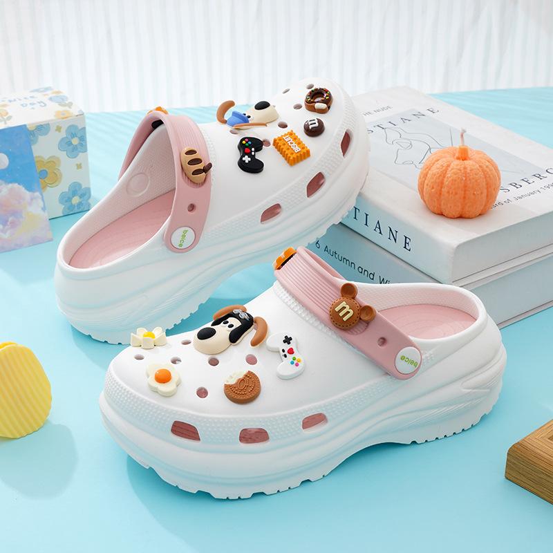 

Ouyang Nana Garden Shoes Head Dog Cloud Platform Women s Shoes Wedge Heel Sandals Lightweight Baotou Cave Beach Sandals 39/40