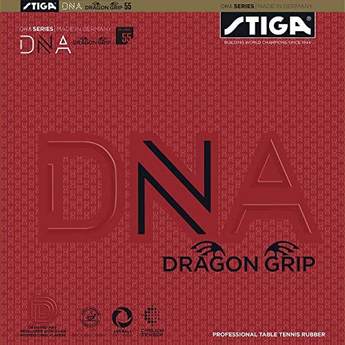 STIGA Table Tennis Rubber, Tension Type, Inverted Rubber, DNA Dragon Grip 55°, Black, MAX 1712090123