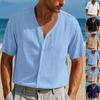 Herren S Kurzarm V-Ausschnitt Henley Shirt Locker Lässig Sommer T-Shirt