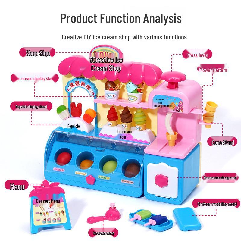 Kids' Ice Cream Clay Popsicle Play Set for Girls Ages 3-6