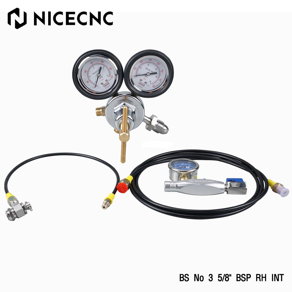 Nitrogen Shock Fill Tool With 2" 600psi Gauge Schrader Valve For Polaris RZR Raptor FOX ATV UTV Yamaha Honda Suzuki Kawasaki