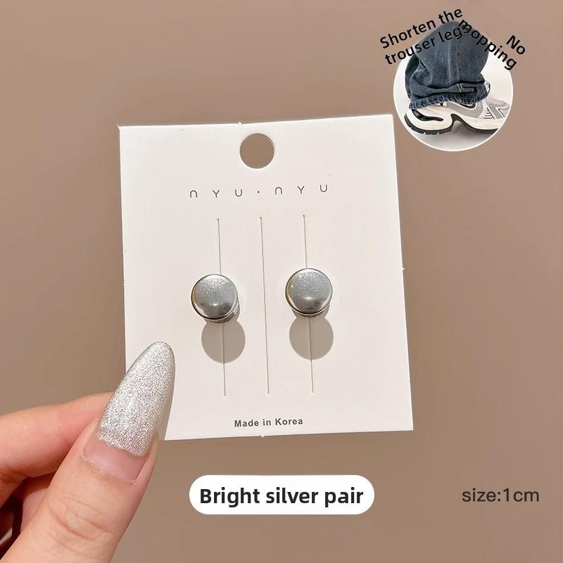 1 Pair Invisible Trouser Leg Shortening Artifact Trouser Leg Anti-drag Adjustment Buckle No-seam Closing Fixed Clip Edge Buckle
