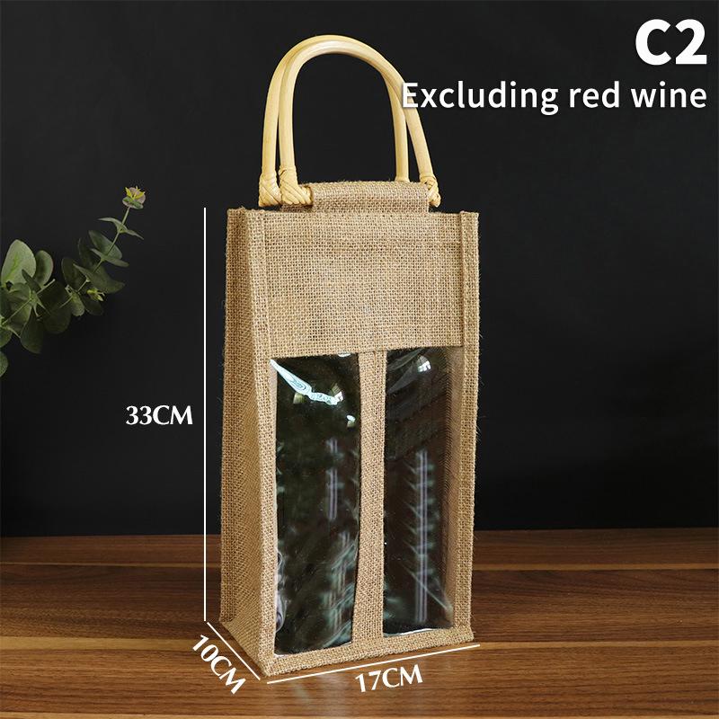 Single Double Bottle Linen Wine Box Red Wine Holder Luxurious Gift Packaging for Festivals