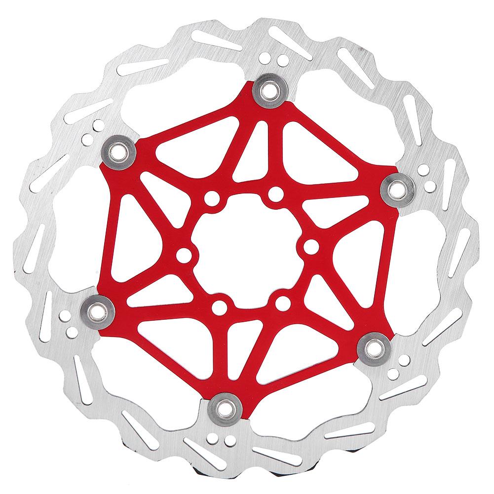 160180203mm Mountain Bike Type Floating Brake Disc Bicycle Brake Pad Cycling Accessory(Red 160mm)