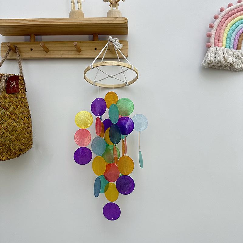 Nordischer Muschel-Windspiel-Anhänger - Handgefertigtes Weiches Dekorations-Ornament und Fotografie-Requisite, Perfektes Geburtstagsgeschenk.