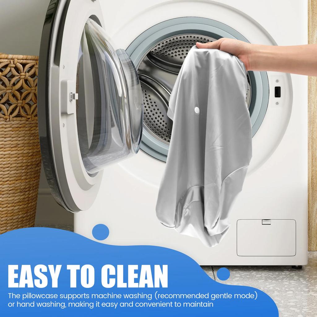 Pillow Case with Zipper Closure Smooth Cervical Neck Pillowcase Machine Washable Cervical Pillow Case for Sleeping Only