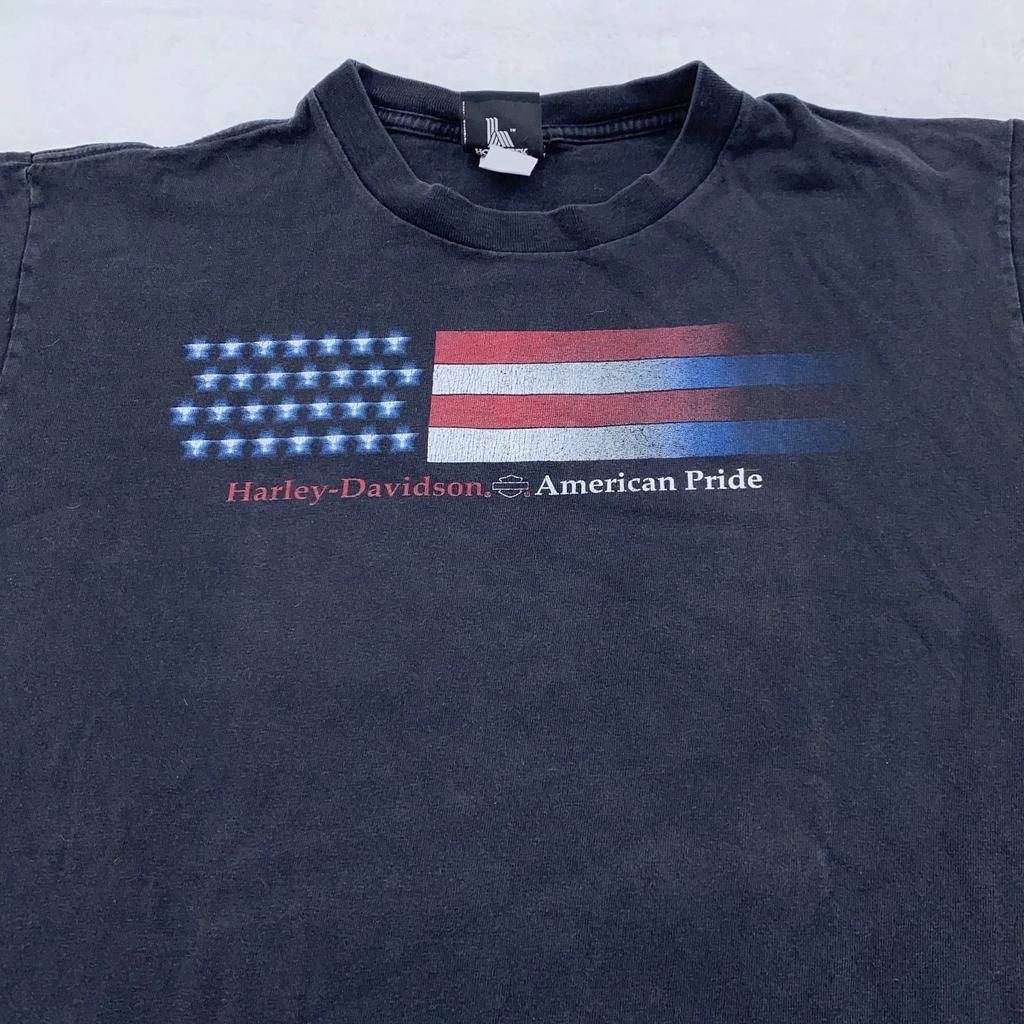 Vintage Harley-Davidson Shirt Mens Large Black American Pride Dubai UAE 90s USA