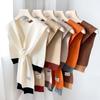 Sunscreen Knitted Shawl Patchwork Blouse Shoulder Fake Collar All-match Solid Color Scarf  Daily