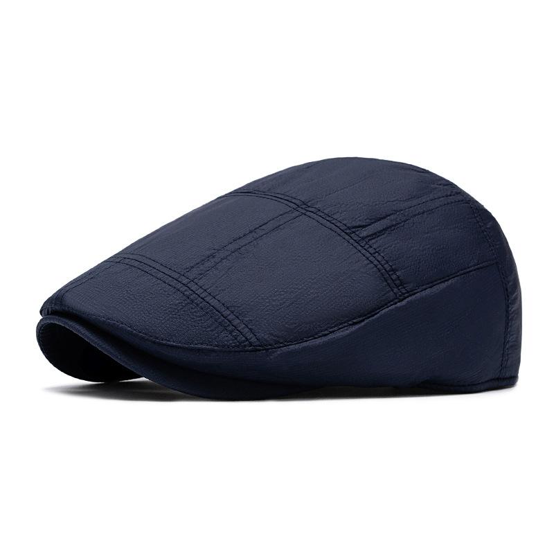 Autumn Winter Cotton Warm Cap Men's Forward Cap Retro Peaked Cap British Beret Newsboy Cap