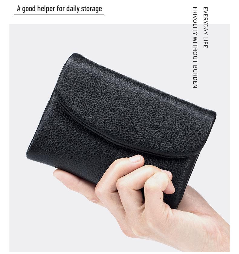 Damen Echtleder High-End Kurze Geldbörse - Weiches Rindsleder, Diebstahlsicher, Großes Fassungsvermögen