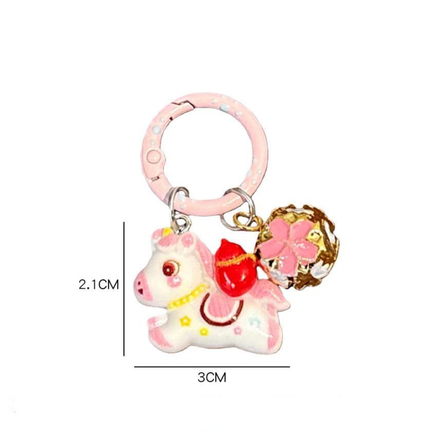 Funny Cartoon Pony Keychain Pendant Animals Key Ring Year Of The Horse Backpack Decoration Accessories Gifts Cute Fashion