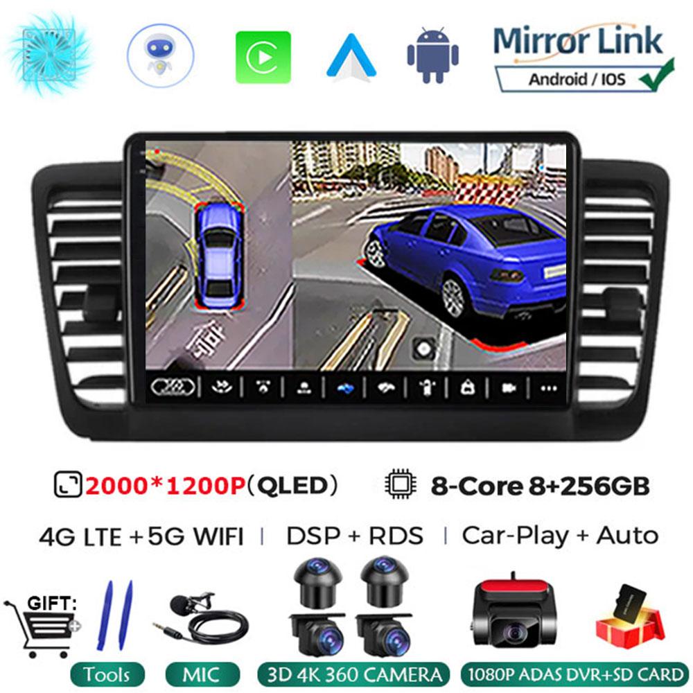 Android 14 For Subaru Outback 3 Legacy 4 2003 - 2009 Car Radio Multimedia Video Player Carplay Autoradio Navigatore NO 2Din