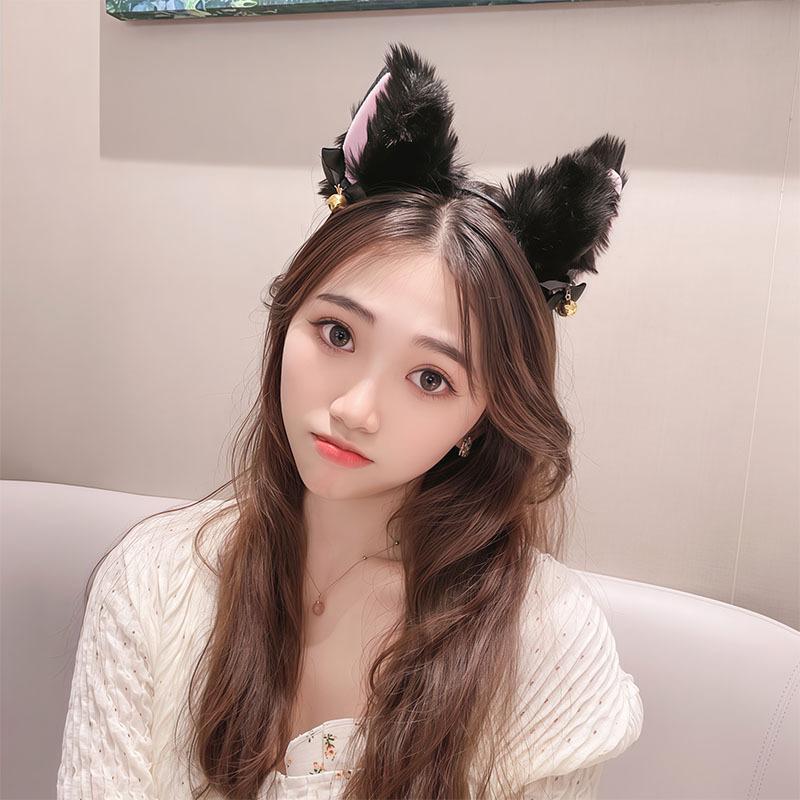 Plush Bell Cat Ear Headband for Women Fashion Girls Headband Party Cosplay Headband