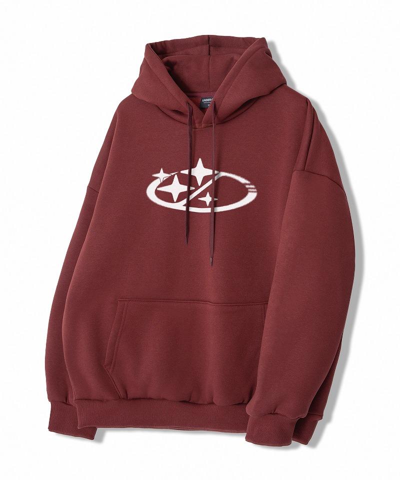 Under Off Peach Skin Essential Star Logo Fleece-Lined Hoodie Burgundy/S