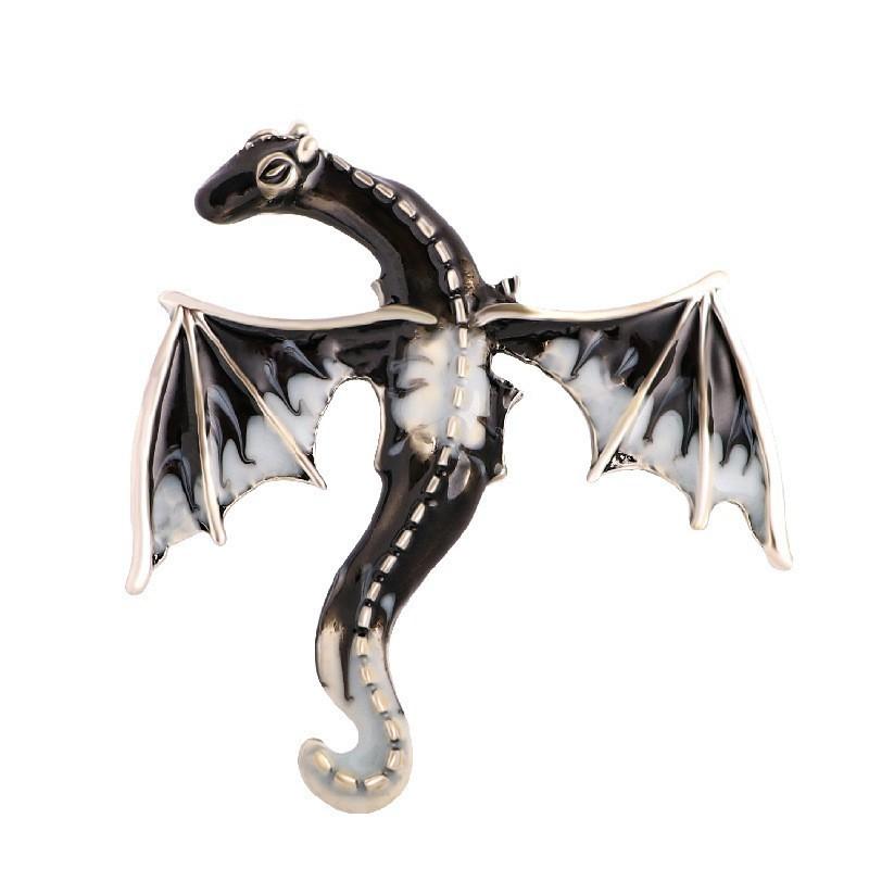 Retro Oil Drip Cartoon Dragon Shape Brooch Zodiac Personality Suit Coat Accessories Pin Jewelry