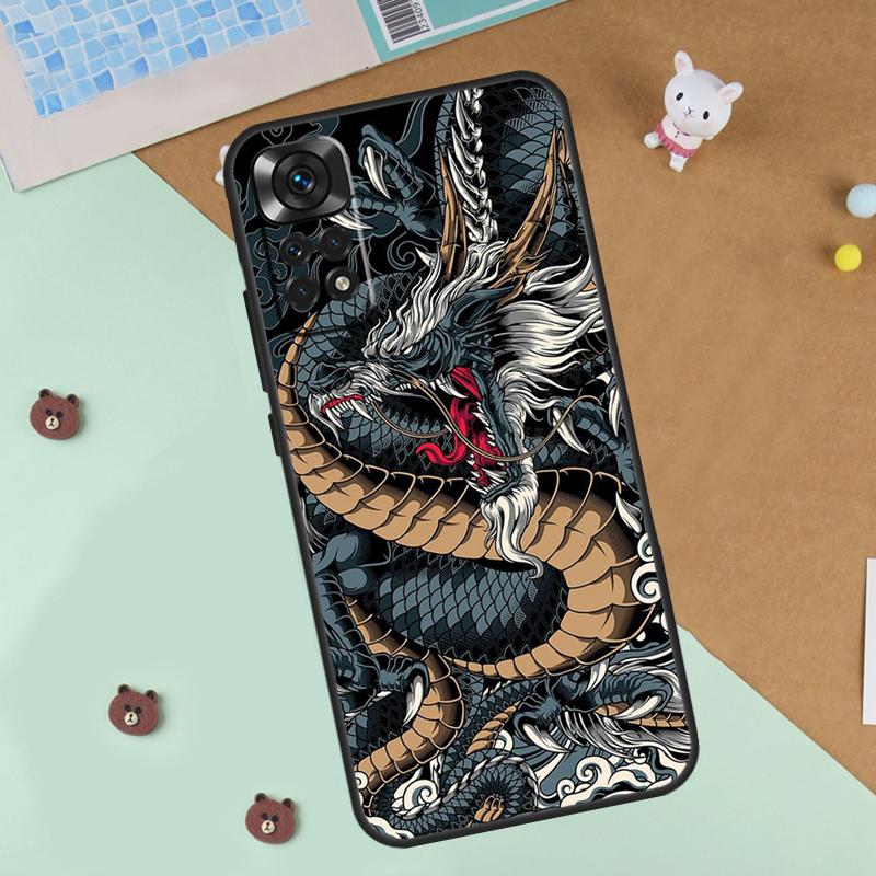Chinese Dragon Case For Xiaomi Redmi 14C 10C 12C 13C Cover For Redmi Note 13 Pro 14 9 10 11 12 10S 11S 12S
