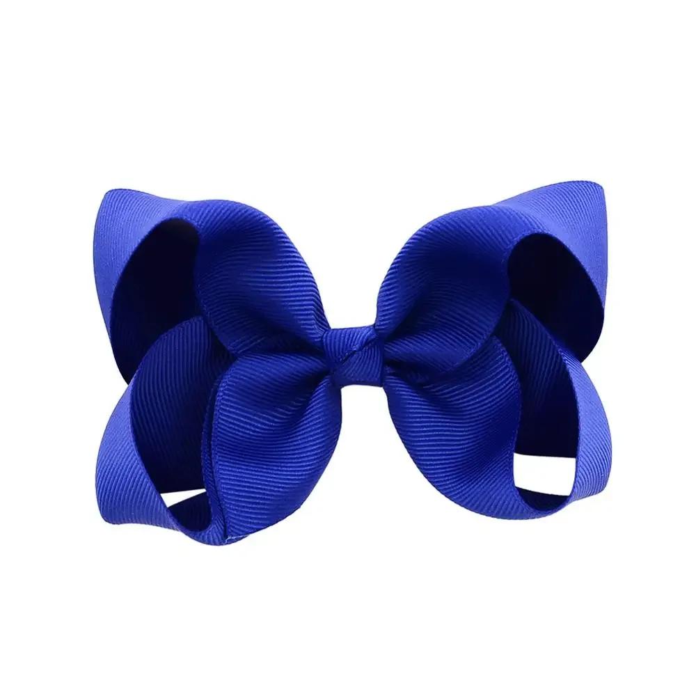 3/4/6/8inch  Boutique Handmade Colorful Solid Ribbon Grosgrain Hair Bow with Clips for Kids Girls Hair Accessories