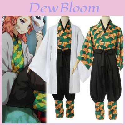 Demon Slayer Kimetsu No Yaiba Sabito Cosplay Kostuum Exquise Kimono Mantel Set Voor Fans