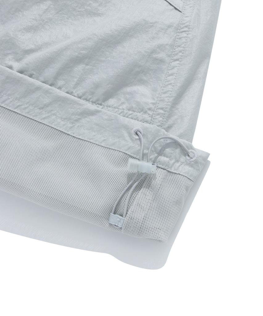 Covernat Woman Silky Nylon Balloon Mini Skirt Light Gray