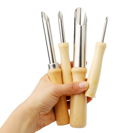 4Pcs Straw Puncher Lemonade Cup Lid Hole Puncher for Straw Stainless Steel Straw Hole Puncher Cup Lid Puncture Tool