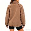 Women's Mock Neck Sweatshirt, Casual Cropped Loose Fit Pullover Top for Fall and Winter