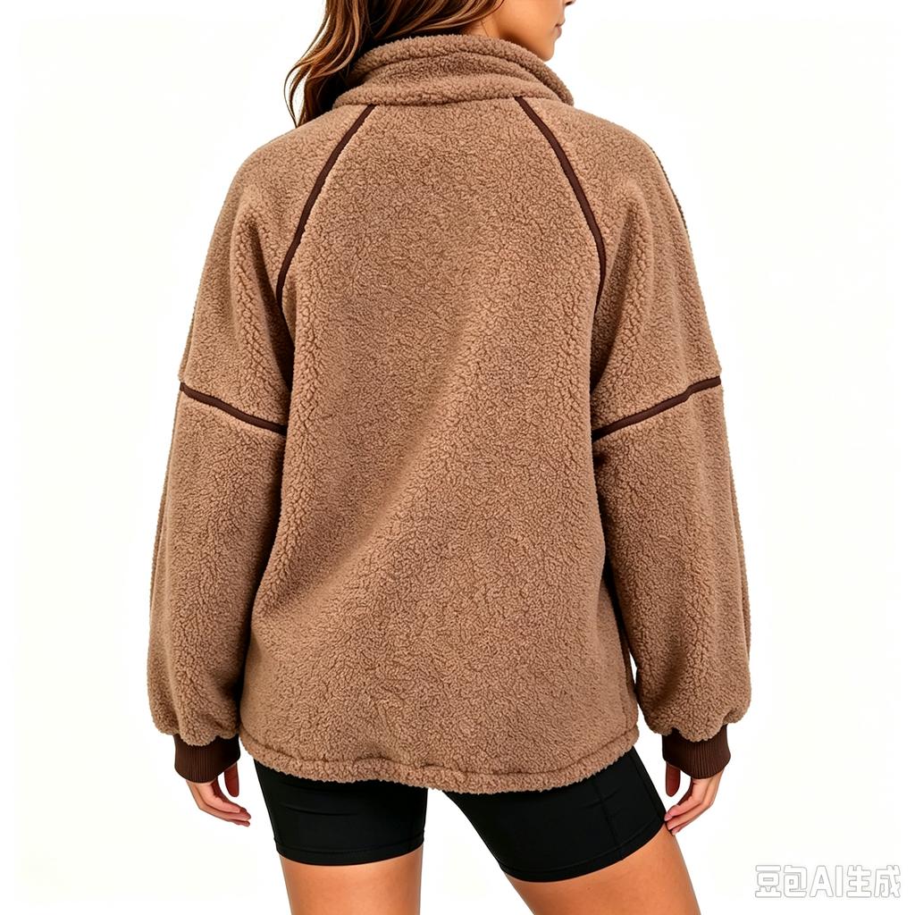 Women's Mock Neck Sweatshirt, Casual Cropped Loose Fit Pullover Top for Fall and Winter