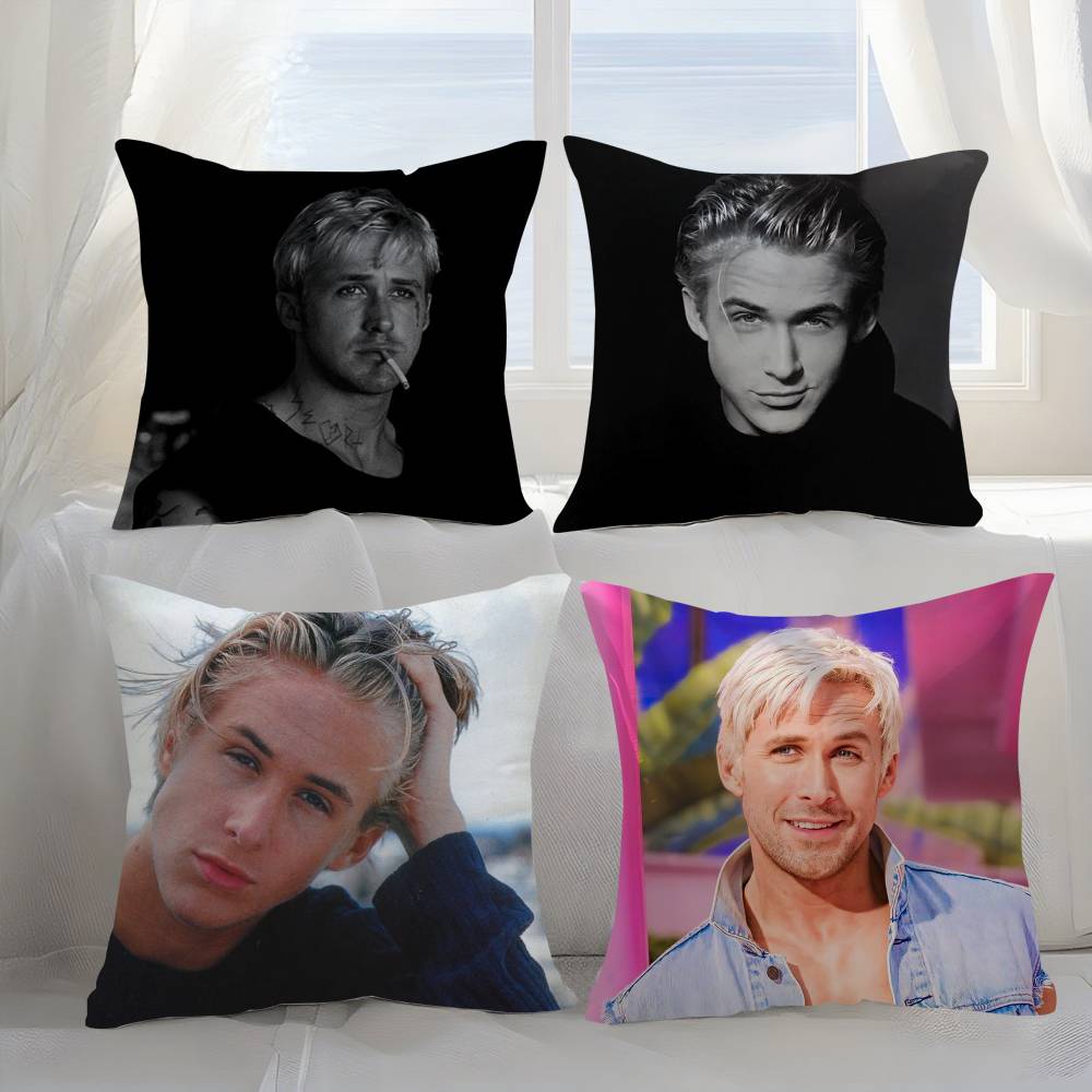 Jessica Chen Unisex Singer R-Ryan Gosling Pillow Case Sofa Short Plush Double-Sided Hd Printing Room Home Office Gift Cushion Cover