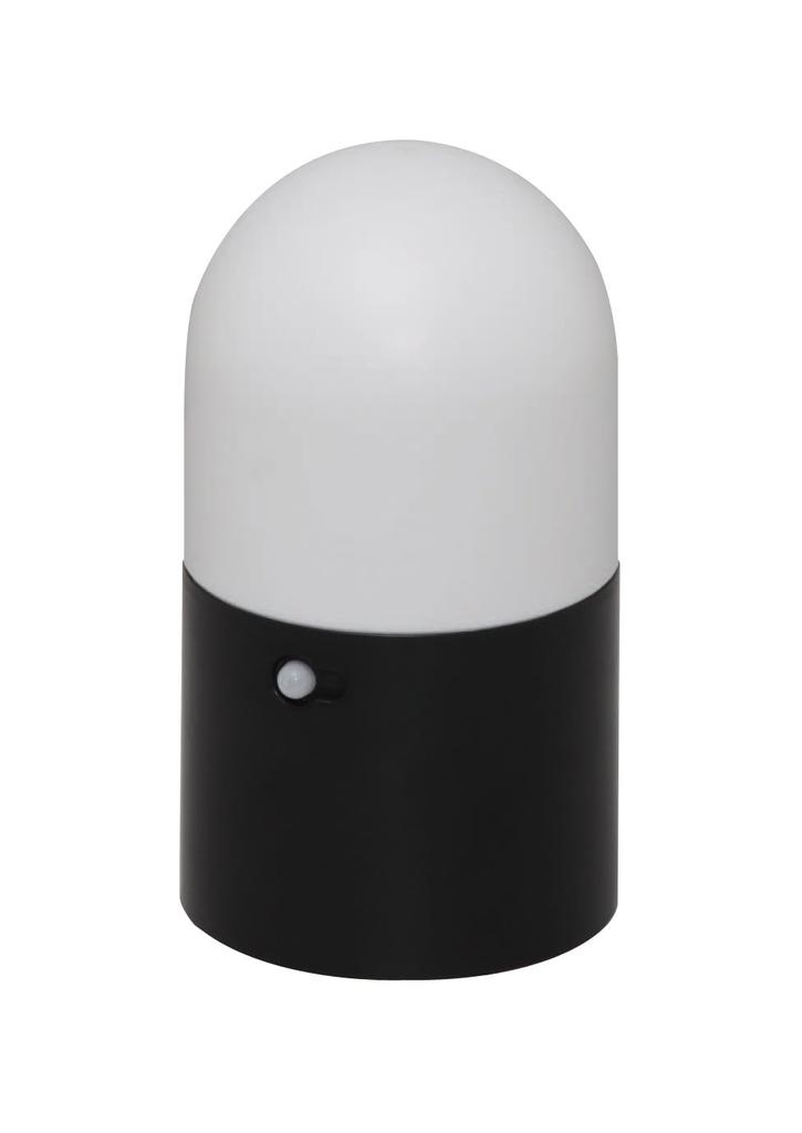 Iris Ohyama Round Garden Sensor White ZSL-MEL Battery-Operated Light, Black/Warm