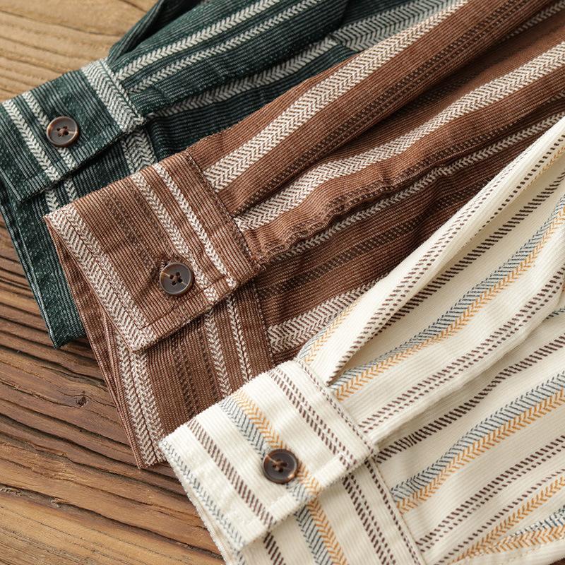 Men's Casual Shirt Workwear Spring and Fall Models Long-sleeved Shirt Korean Version of The Trend of Hong Kong Style Japanese Jacket