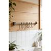 Heavy Duty Stainless Steel Wall Mount Rack With Double Layer Hooks For Kitchen Utensil And Pot Storage