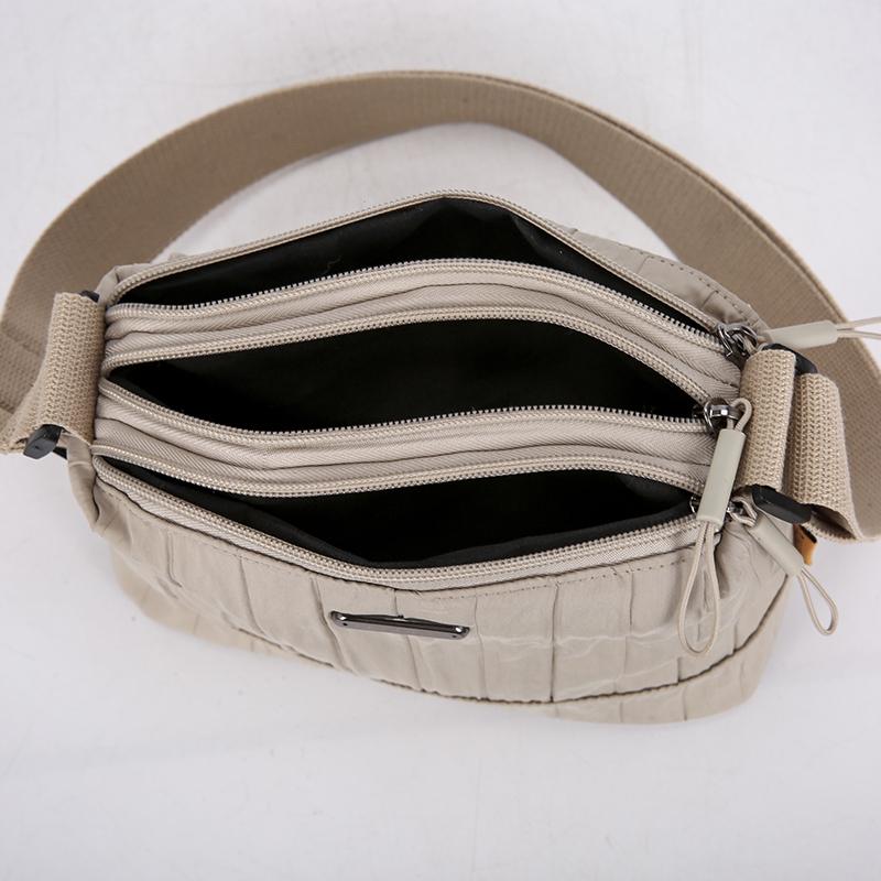 Trendy Pleated Nyl Women Shoulder Bag Casual Crossbody Messenger Tote Purse Lightweight Aesthetic for Daily Travel Shopping