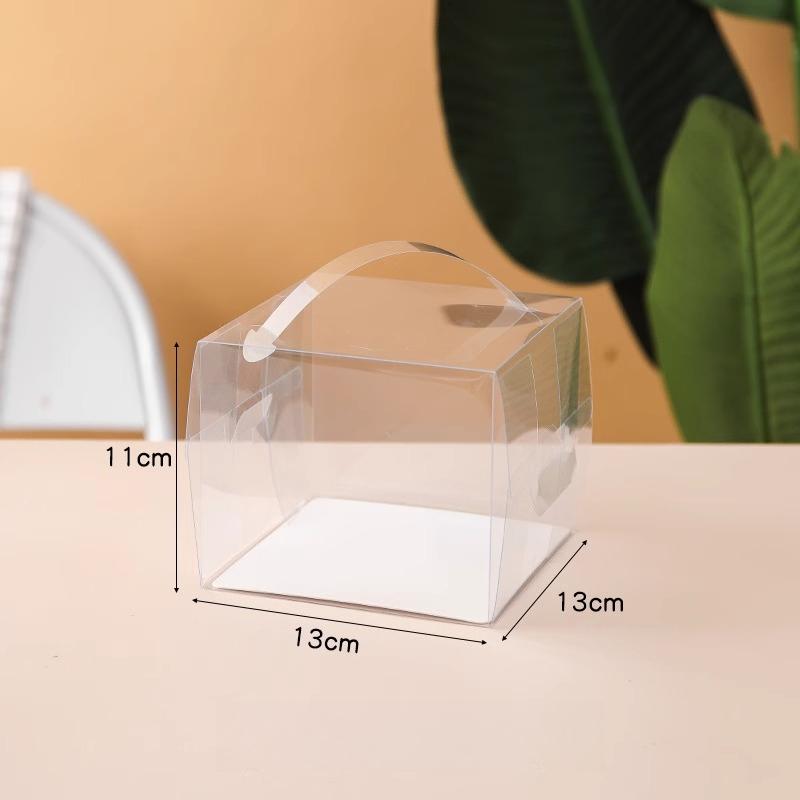 Transparent Portable Dessert Box Cake Paper Cup and Puff Pastry Thousand Layer Packaging Box Mini Baking Packaging Box Multifunctional Display Packag