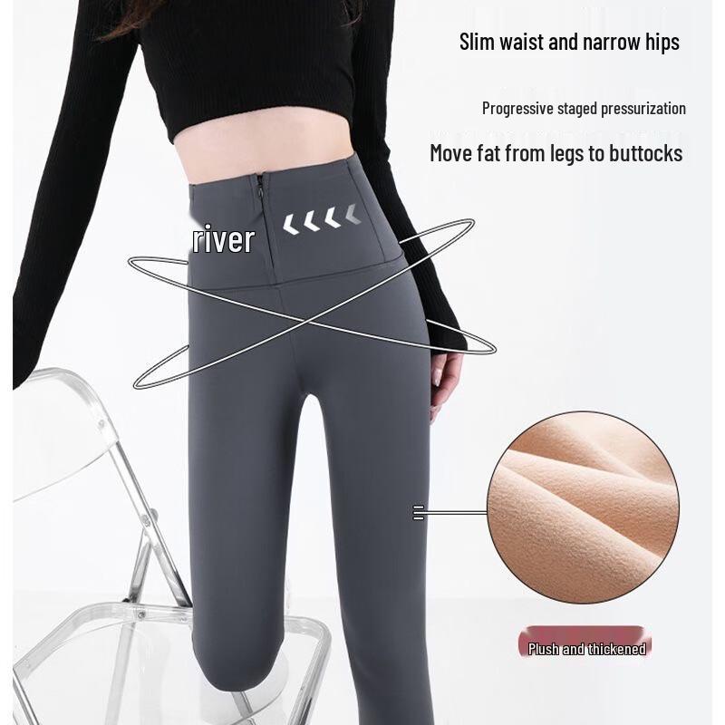 Langsha Women's Winter High-Waist Fleece-Lined Tummy Control Leggings