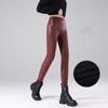 Autunno Inverno Nero Pile Opaco Ecopelle Leggings Donna Vita Alta Sexy Pantaloni Moto Slim Skinny Caldi Legging