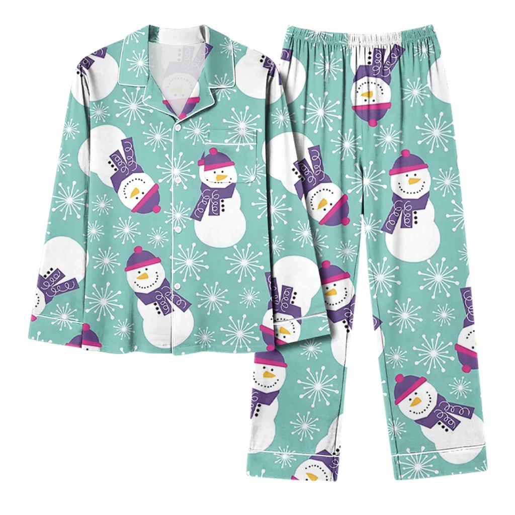 Women's Casual Fashion Christmas Print Long-Sleeve Top And Pants Homewear Set