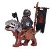 1PCS Medieval lotr Figures Orc Cav BanV Soldiers Brown Wolf rider Mount Knights Building Blocks Bricks Toys for children gifts