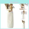 Figurine Décorative Romantique en Résine pour Amoureux pour la Maison avec Design d'Étreinte Élégante