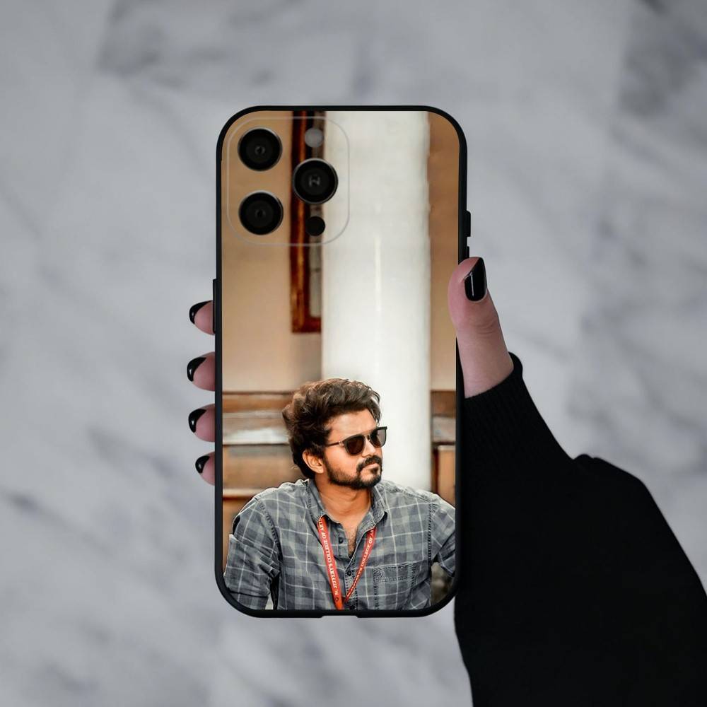 T-ThalaPathy Actor V-Vijay-Y  Phone Case For iPhone 17pro, 16,15,14,13,12,11 X XR Plus,Others Soft Black Cover